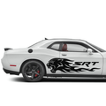 Hellcat Flame Tiger Side Decal – Dodge Challenger, Charger, Durango – SRT Vinyl Stripe Graphic 12" to 45" Weatherproof