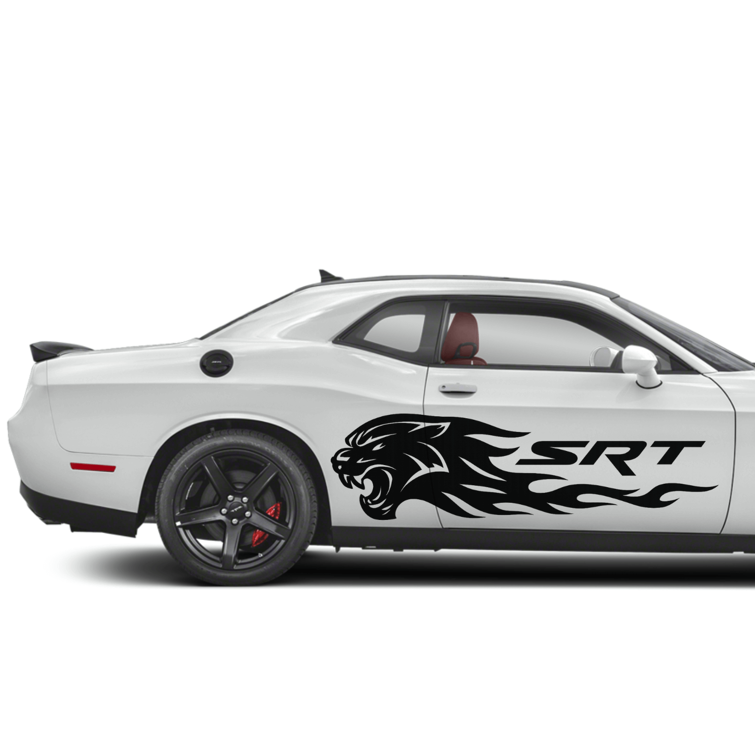 Hellcat Flame Tiger Side Decal – Dodge Challenger, Charger, Durango – SRT Vinyl Stripe Graphic 12" to 45" Weatherproof