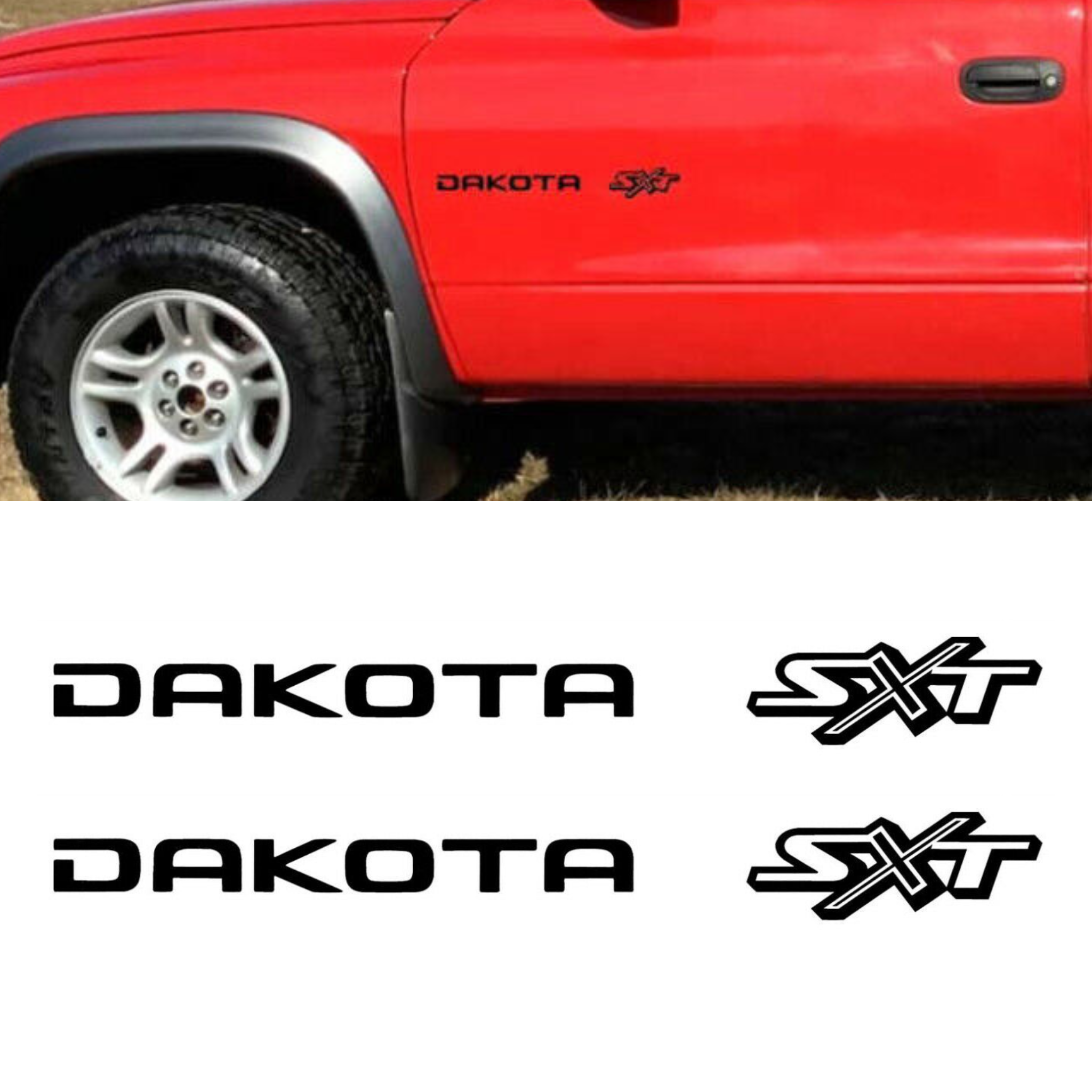 2001-2002 Dodge Dakota SXT Door Decals – 12" | Set of 2