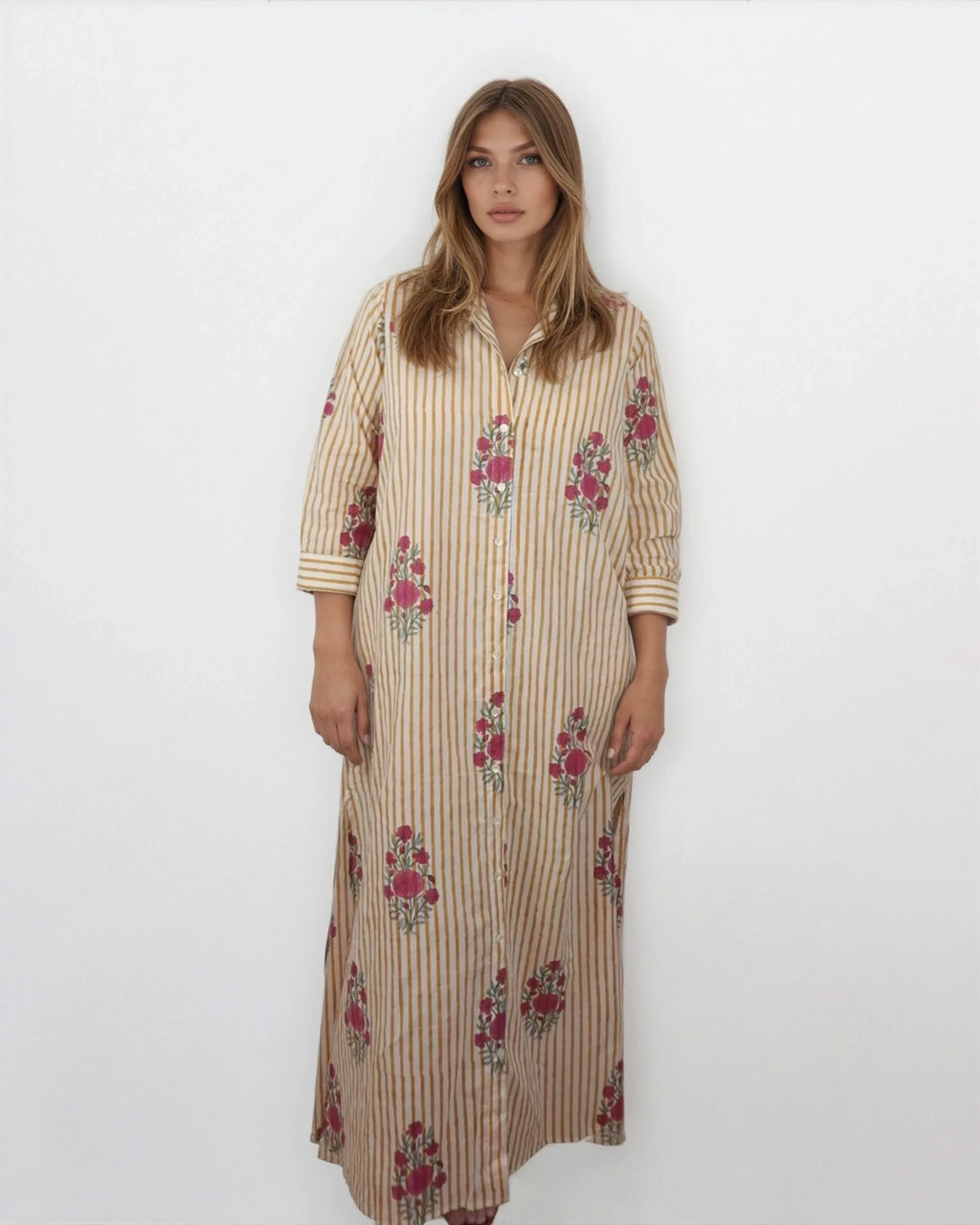 Caspian Shirt Dress - Yellow Stripe
