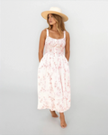 Nibi the Label Shelby Corset Midi Dress - Red Gardenia