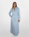 Caspian Dress in Blue Bias Stripe