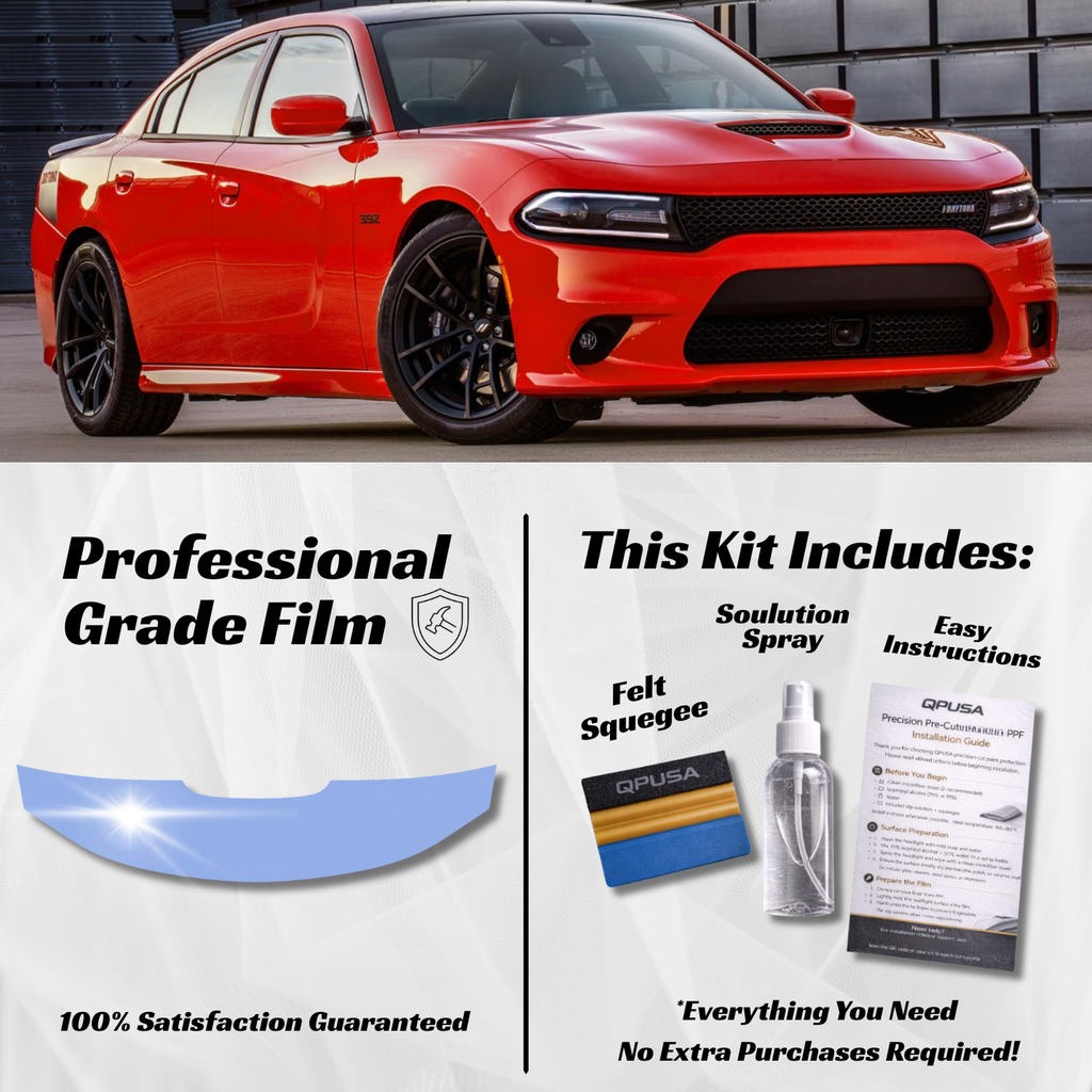 Dodge Charger SRT/Scat Pack (2015-2023) Partial Hood PPF Protection Kit - Pre-Cut