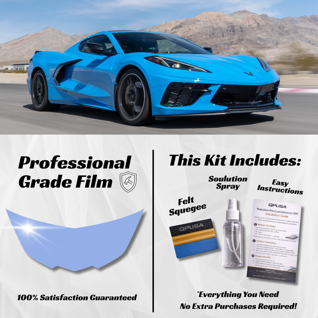 Chevrolet Corvette C8 (2020+) Partial Hood PPF Protection Kit - Pre-Cut
