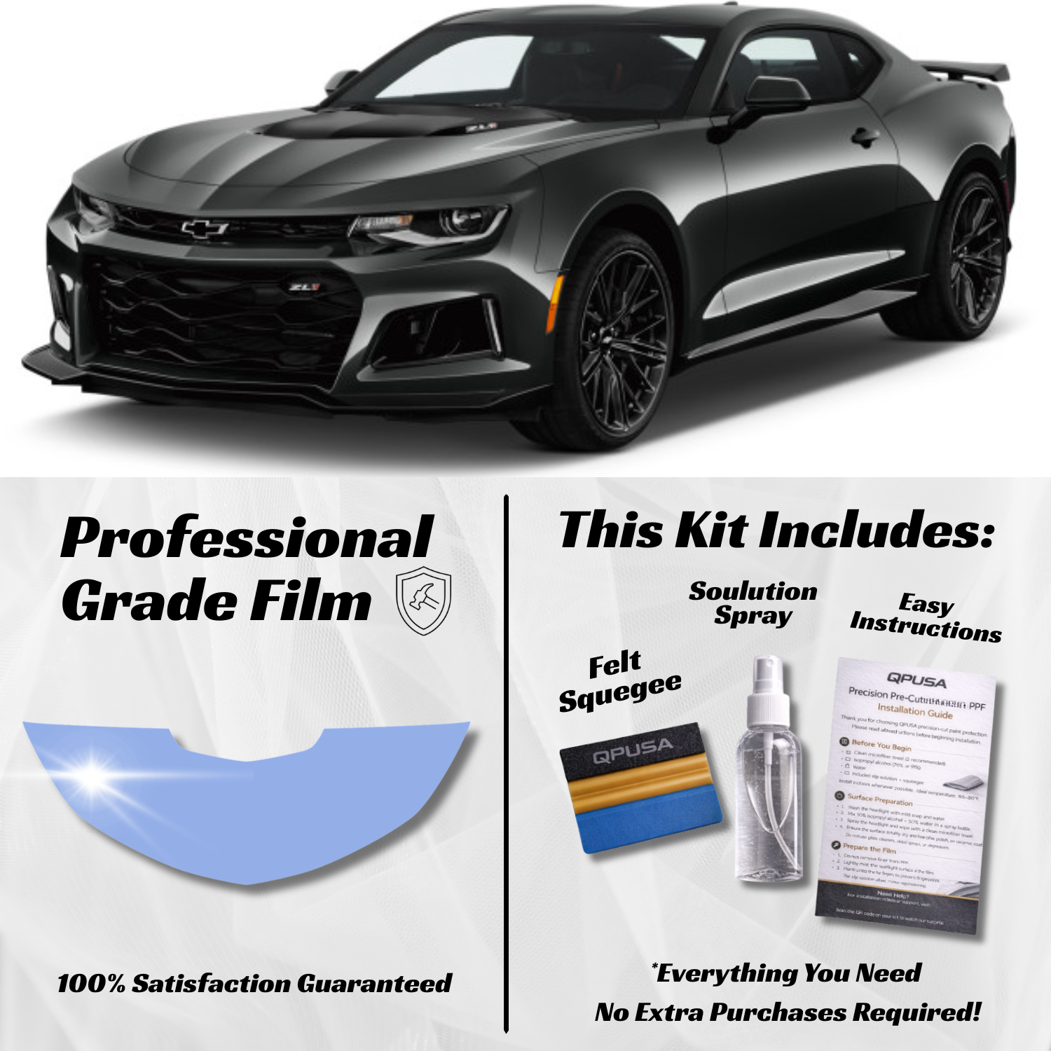 Chevrolet Camaro (2020+) Partial Hood PPF Protection Kit - Pre-Cut