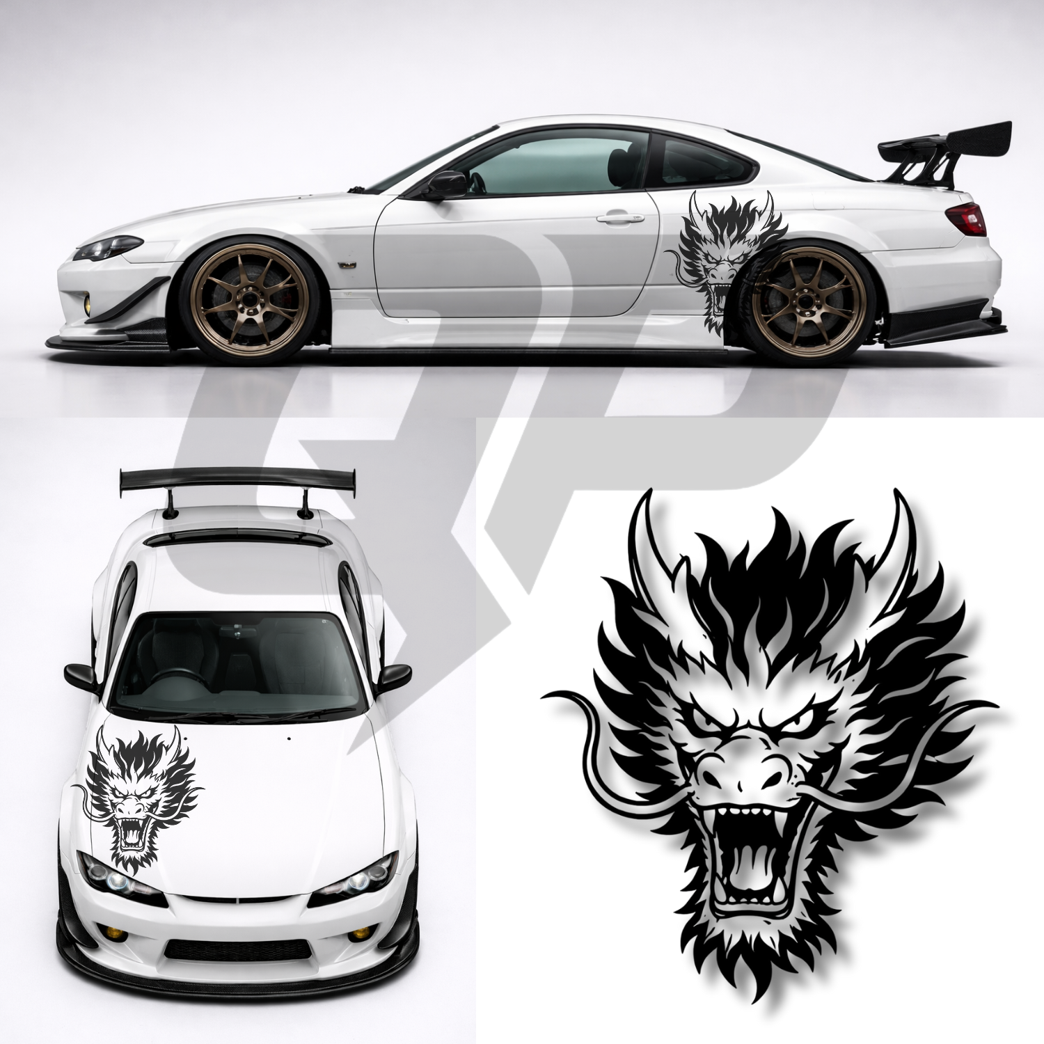 45" Universal Dragon Decal - Aggressive JDM Hood & Side Graphics Kit