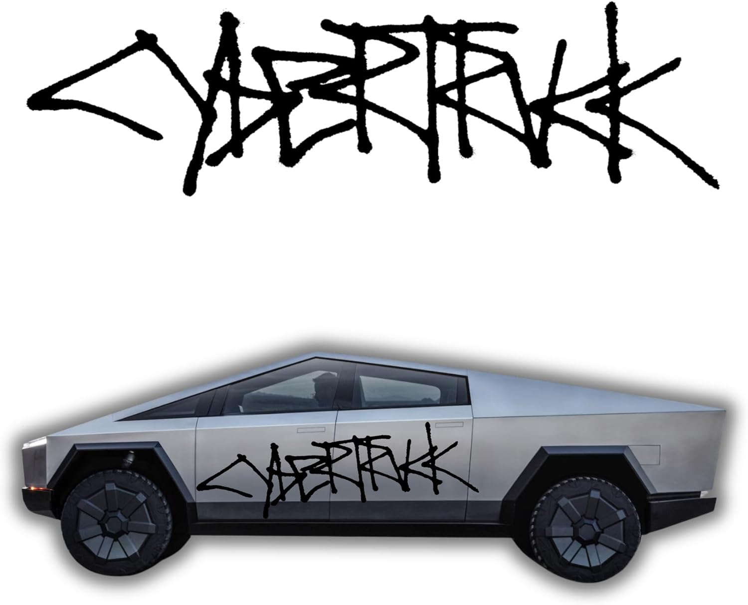 Tesla Cybertruck Graffiti Logo Side Decal