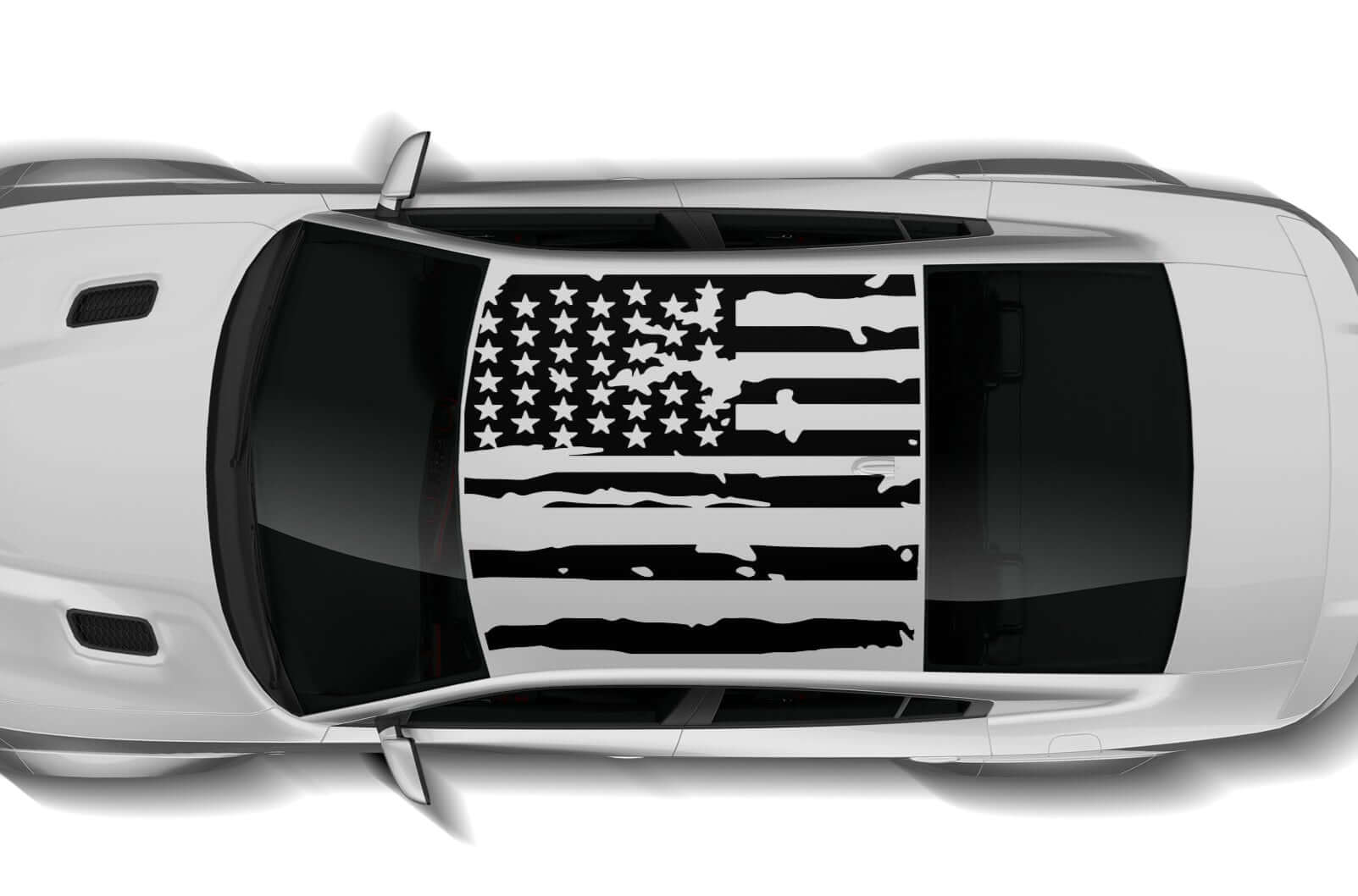 American flag roof decals graphics compatible with Dodge Charger Hellcat SRT Widebody