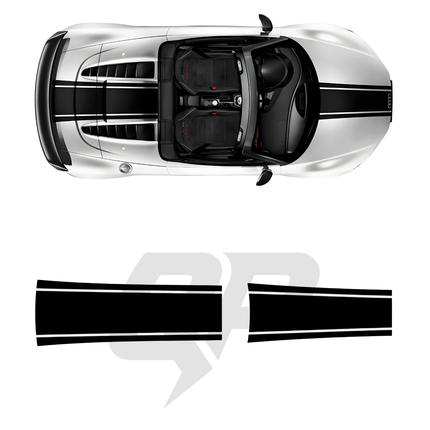 Audi R8 Roof Stripe Decal Kit | 2015-2024+ | Premium Vinyl Graphics