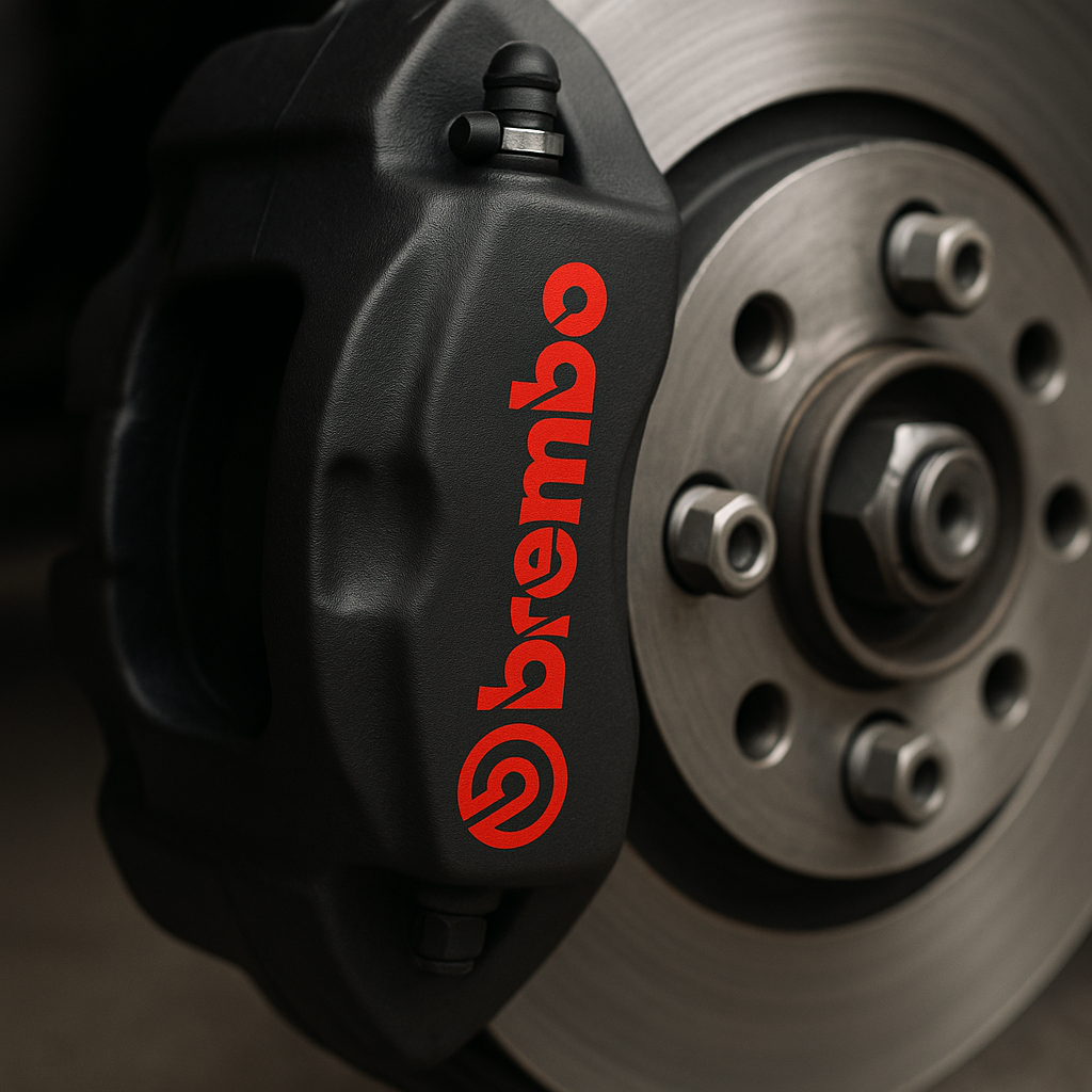 Brembo Brake Caliper Decal Kit – 4 Sets, Universal Fit (Multiple Sizes)