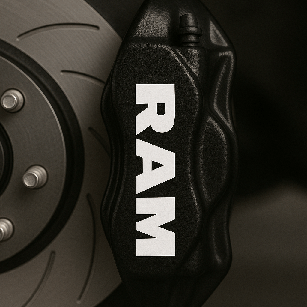 Dodge Ram Brake Caliper Decals – Universal Fit | Set of 8 (3" to 6")