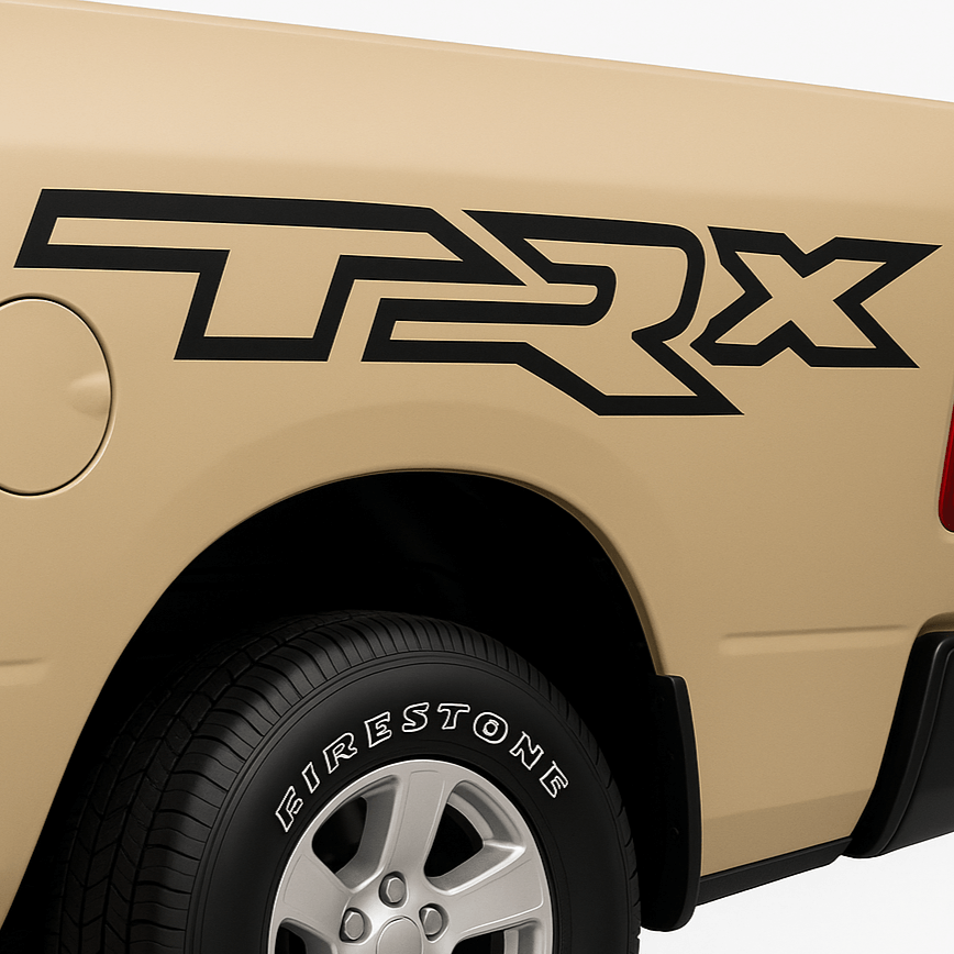 Dodge TRX Logo Vinyl Decal Sticker – 12" to 45" Weatherproof Truck Graphic – Ram TRX Badge for Window, Tailgate, or Bumper