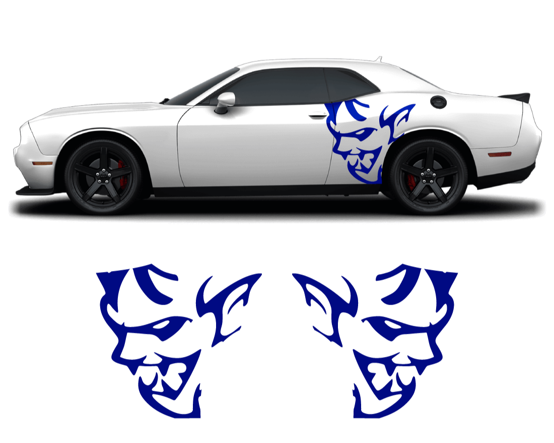 Dodge Challenger Demon Side Graphics – Premium OEM Style (2011–2022) – 2-Piece Vinyl Kit
