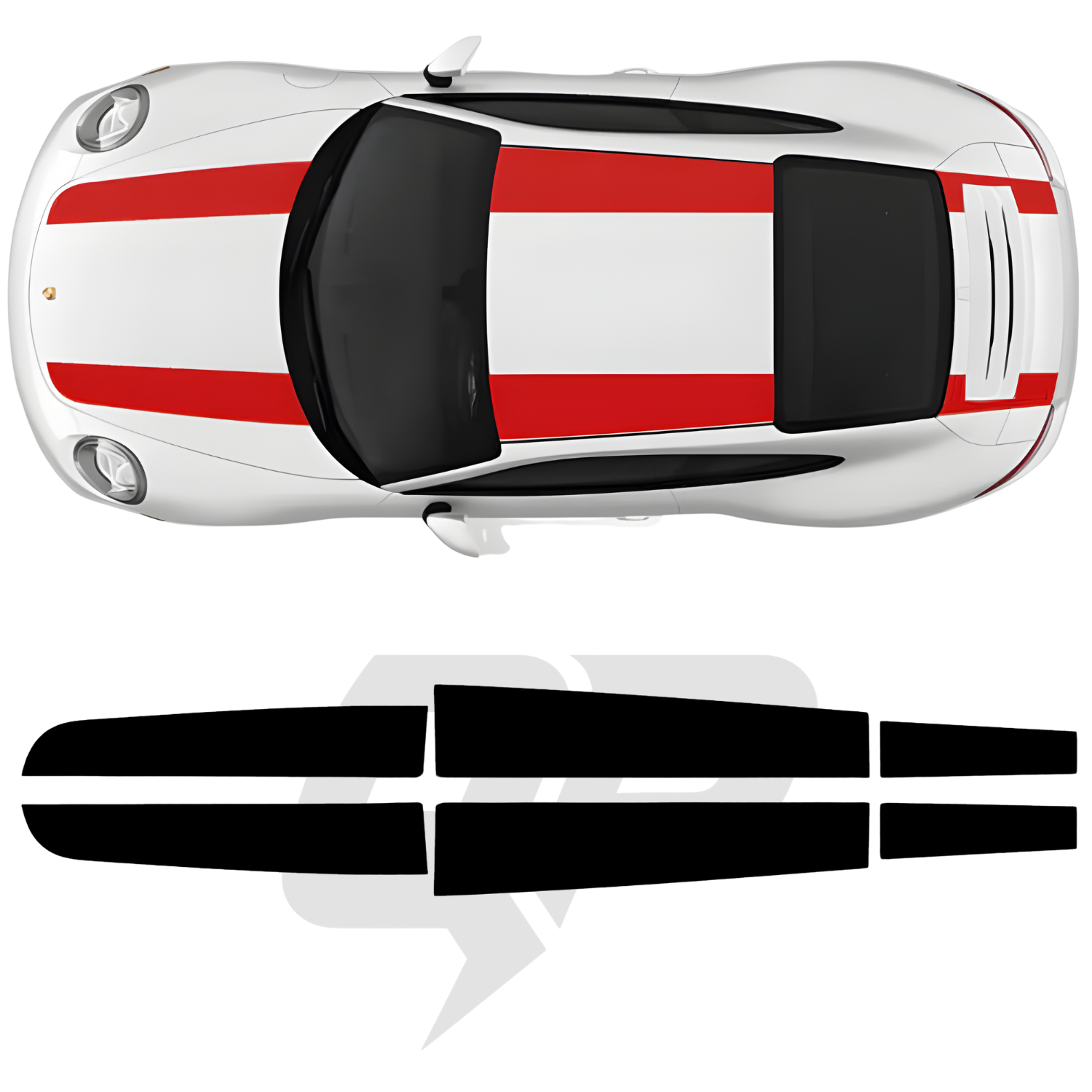 991 R-Style Top Roof Hood Decklid Stripe Decal Set