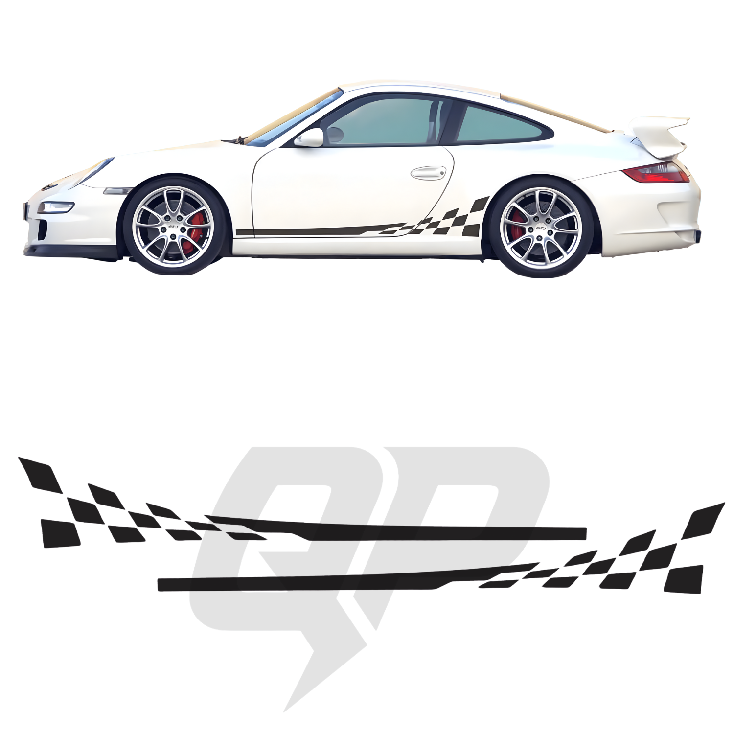 997 Checkered Flag Side Decals Set