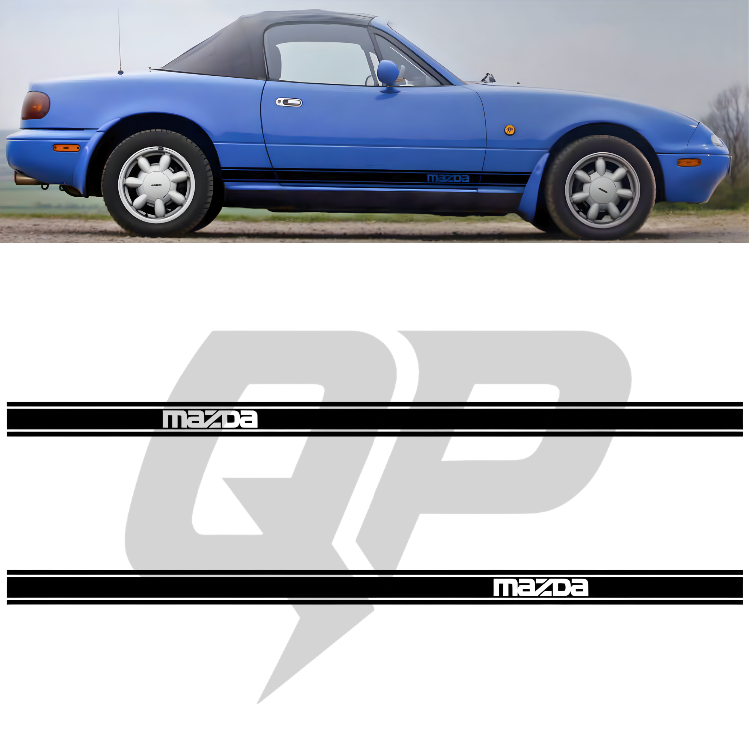 Mazda Miata MX-5 Triple Stripe Decal | NA NB NC Premium Vinyl
