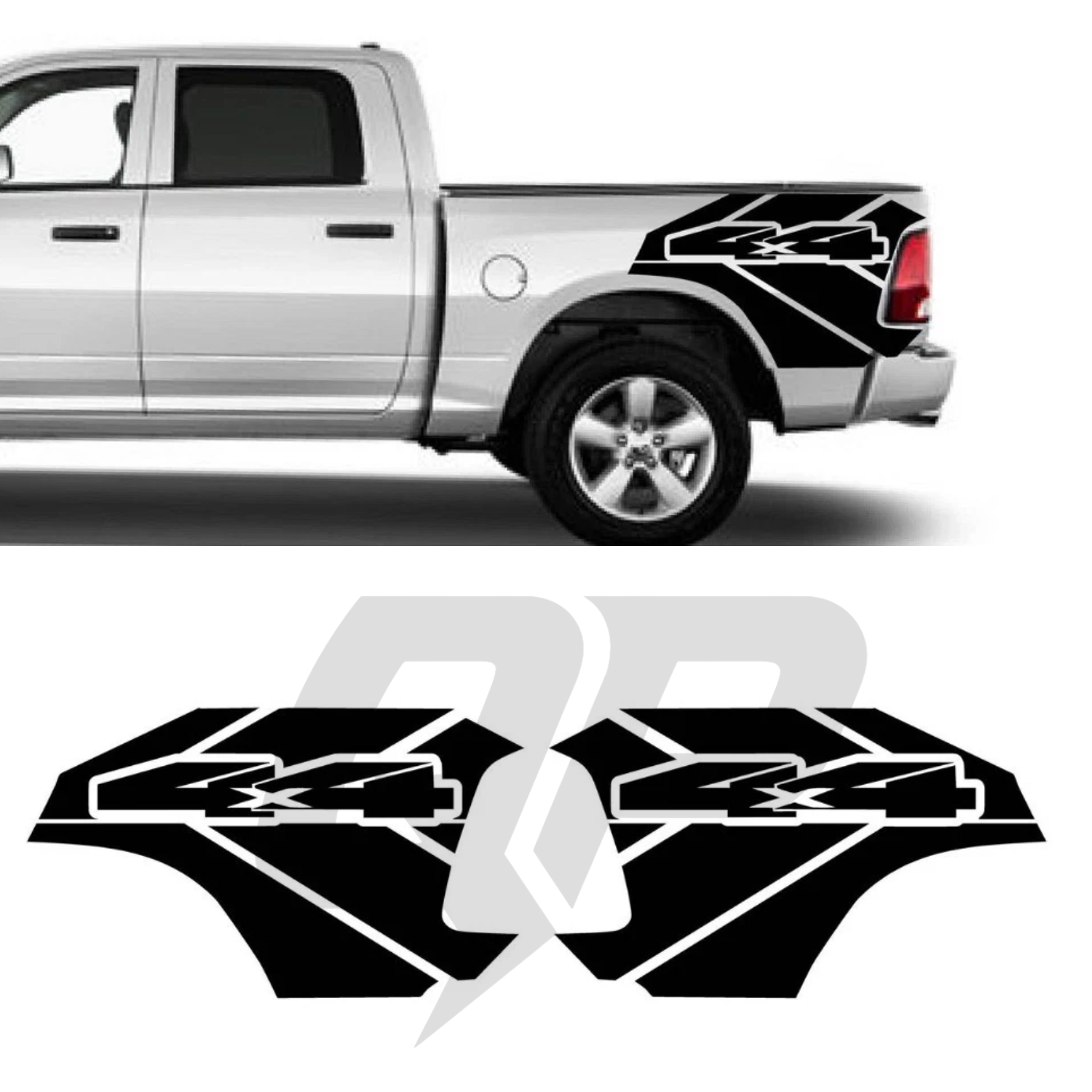 Dodge Ram 4X4 Rear Fender Side Graphics Kit - Premium Vinyl Decals