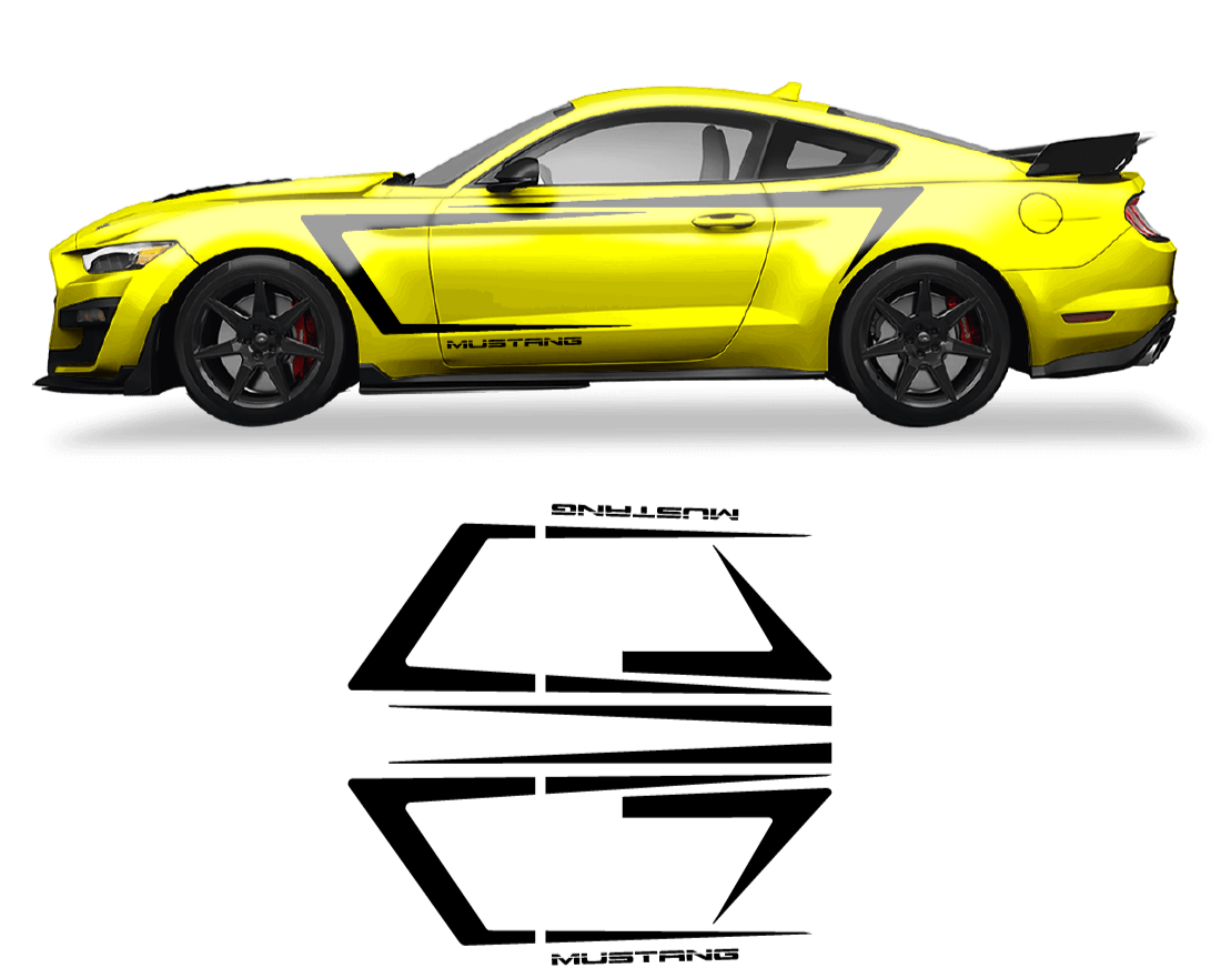 Ford Mustang Side Door Stripes Graphics