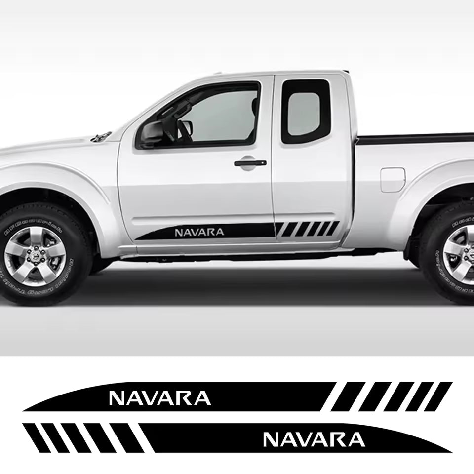 2PCS 45" Car Door Side Stickers For Nissan Navara NP300 D40 D23 Nismo JDM Auto Stripes Decor Vinyl Decals