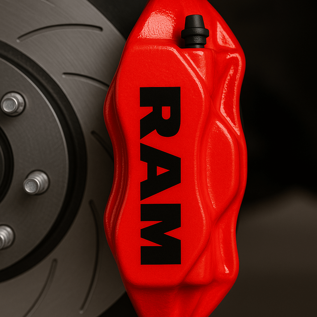 Dodge Ram Brake Caliper Decals – Universal Fit | Set of 8 (3" to 6")