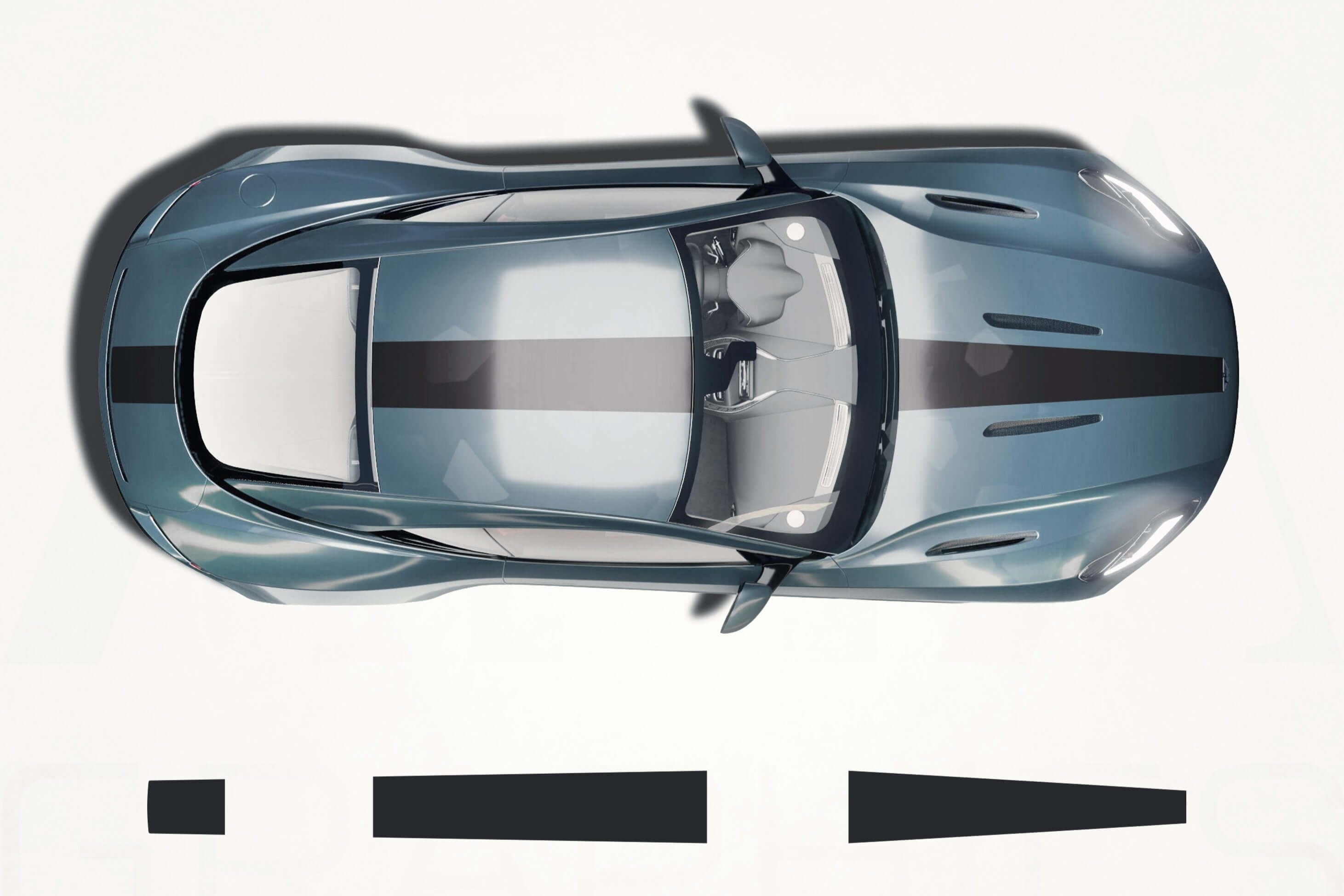 Aston Martin DB11 Center Racing Stripes – Vinyl Decal Kit