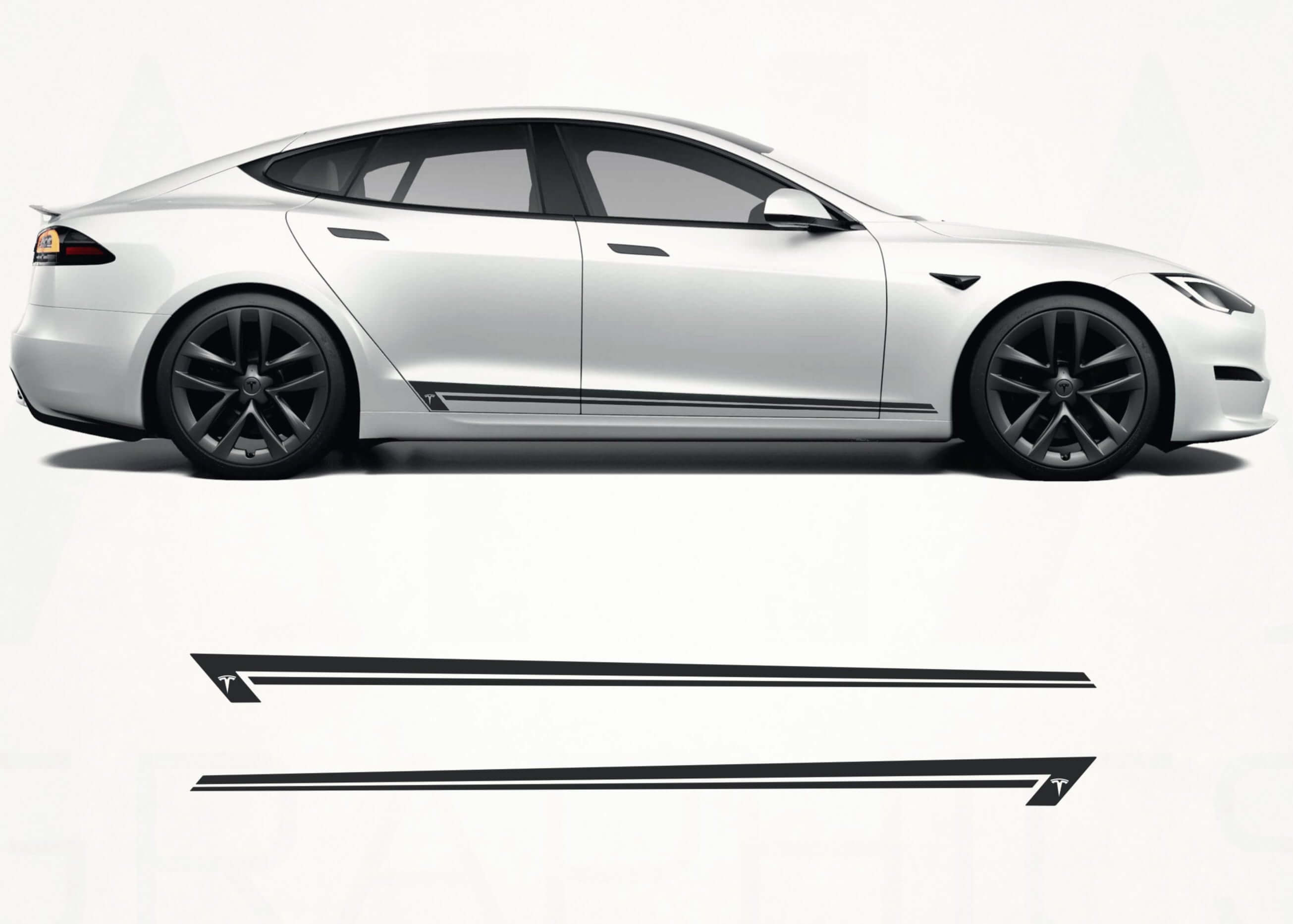 Tesla Model S Side Stripe Graphics (2016–2024) – Premium Vinyl Rocker Panel Decals