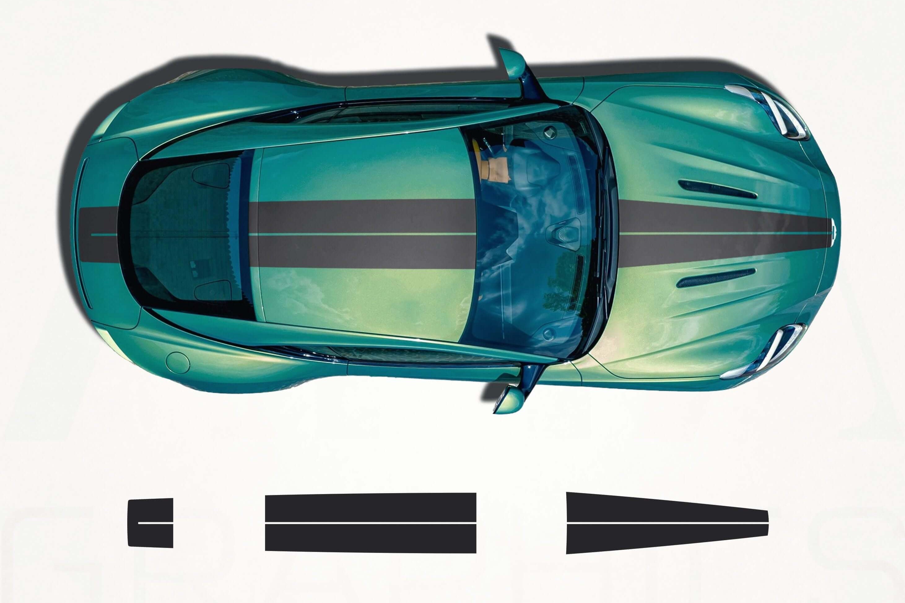 Aston Martin DB12 Center Racing Stripes – Premium Vinyl Decal Kit