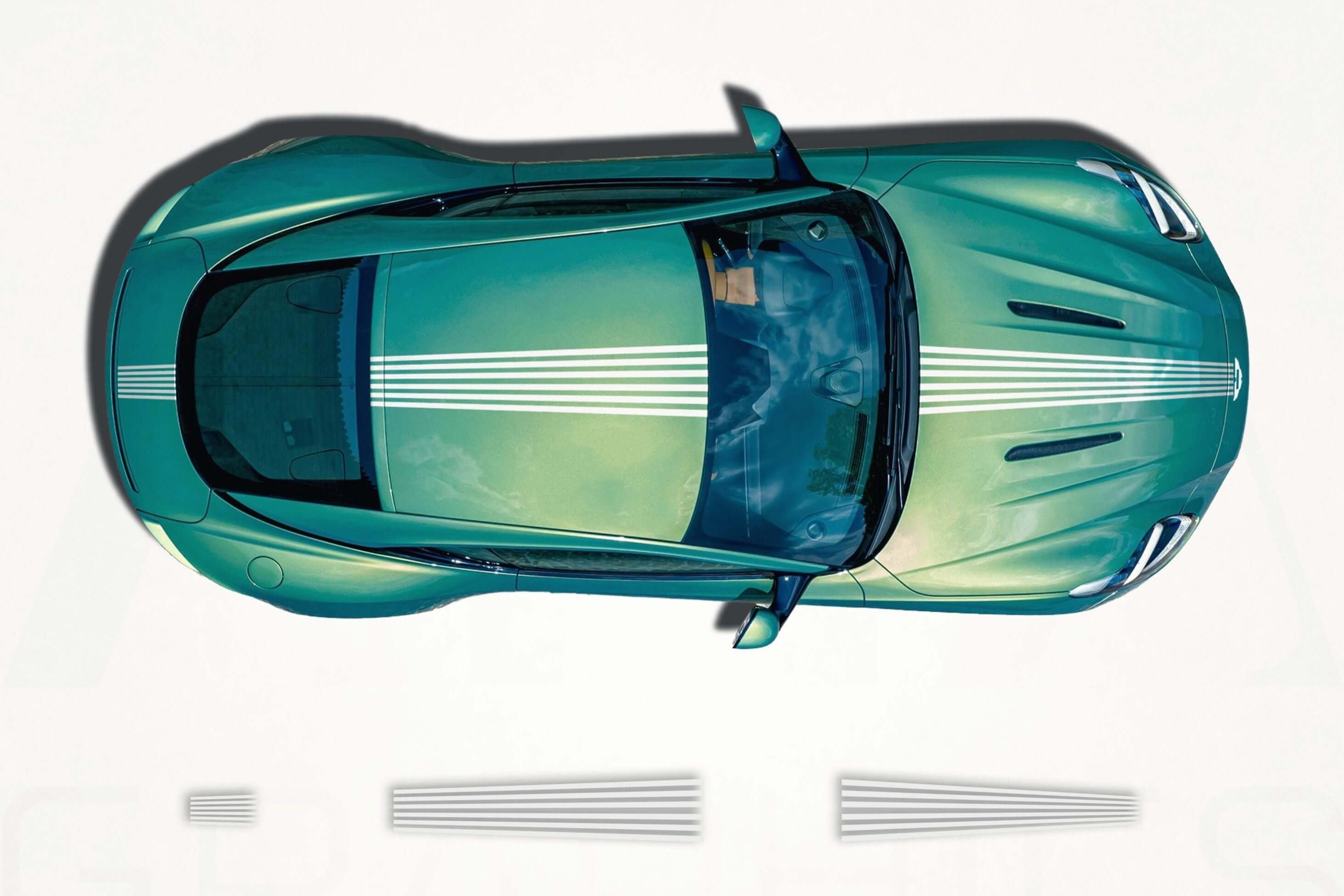 Aston Martin DB12 Center Racing Stripes – Premium Vinyl Decal Kit