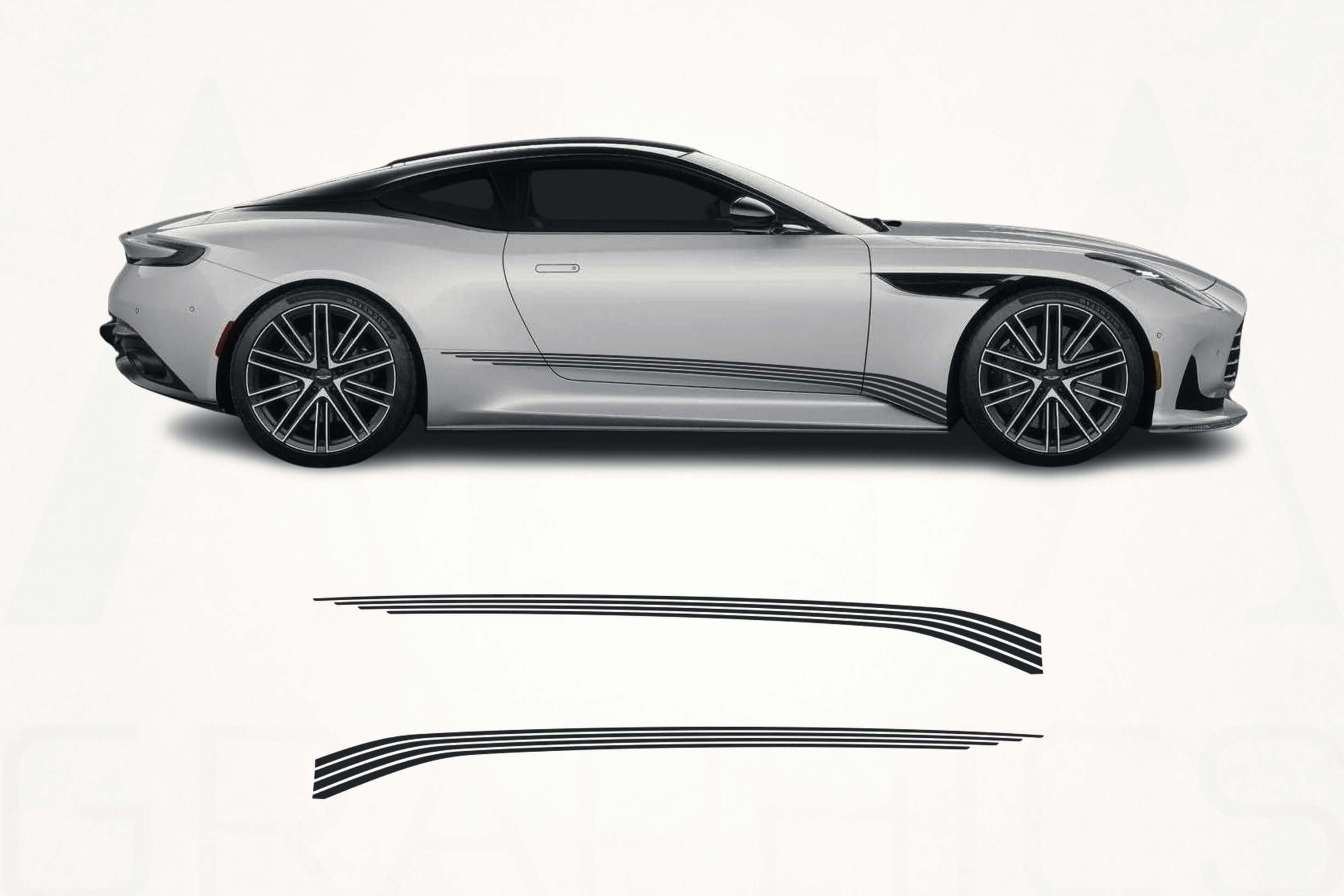 Aston Martin DB12 Side Stripe Decals – Custom Vinyl Graphics Kit