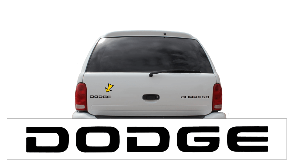 2001-03 Dodge DURANGO - Door / Lift Gate DODGE Name Decal - 1" Tall x 9" Long