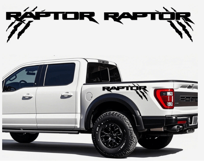 Ford F-150 / Raptor Truck Bed Vinyl Graphics – 2-Piece Side Stripe Decal Set