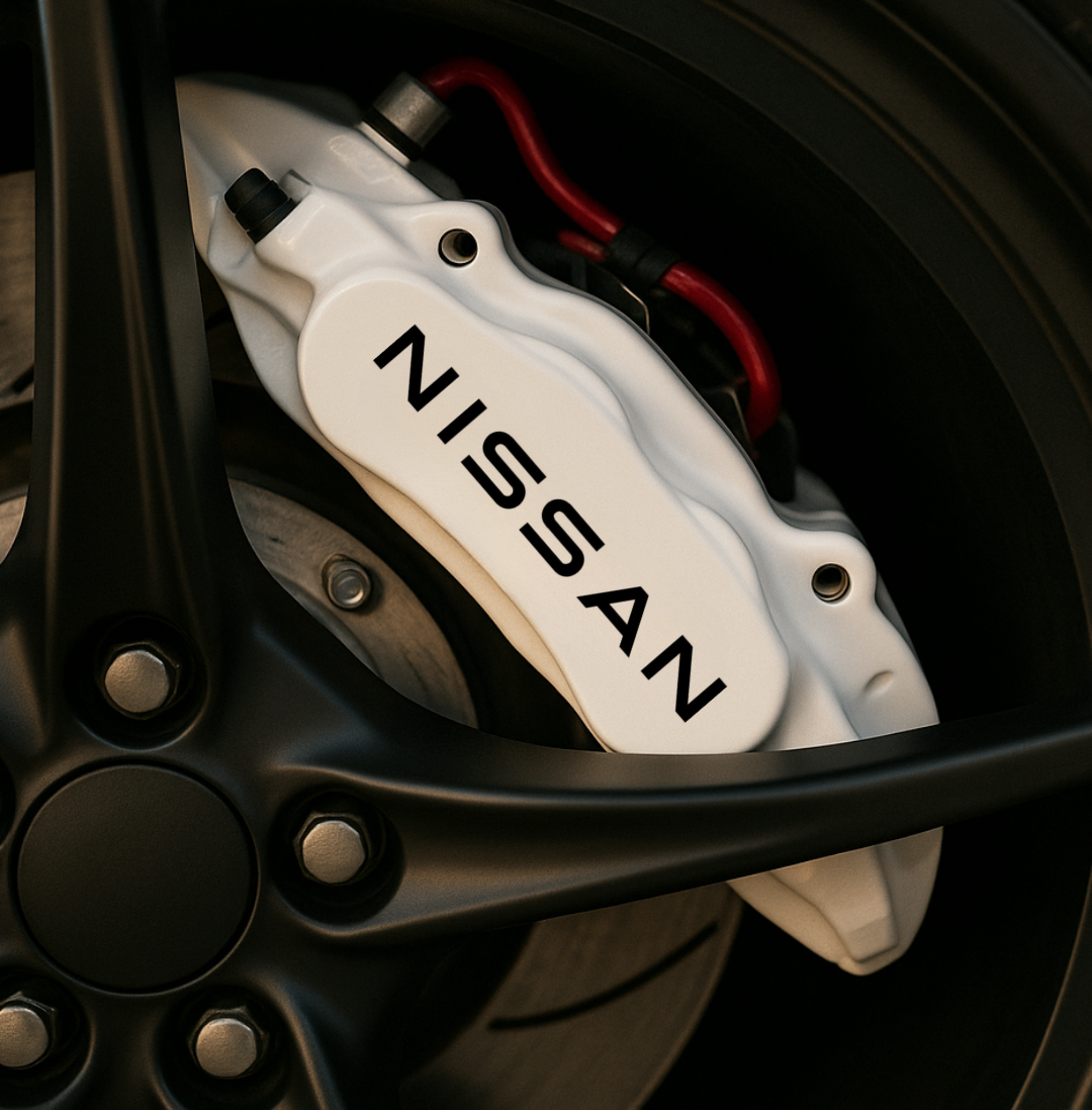 Nissan Brake Caliper Decals – Universal Fit | Set of 8 (3" to 6")