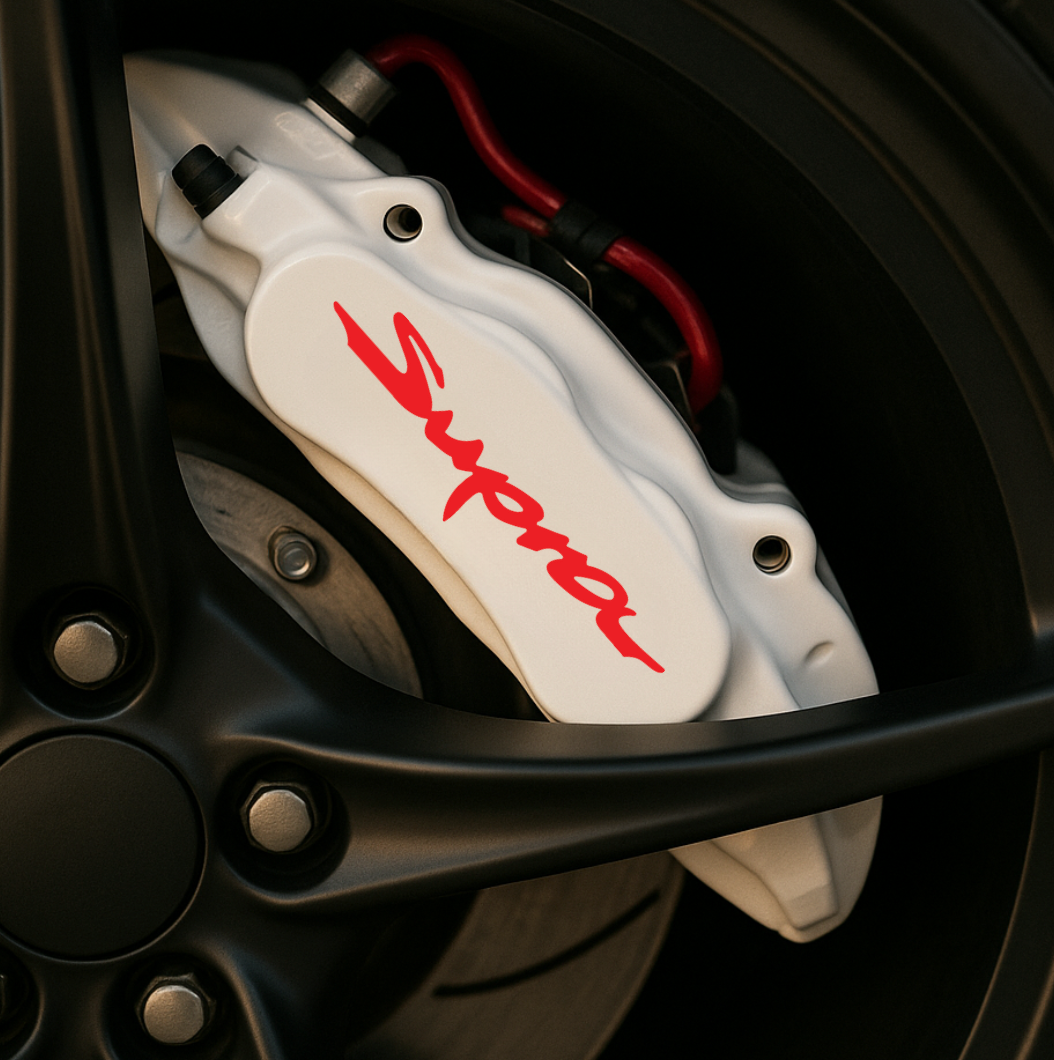 Toyota Supra Brake Caliper Decals – Universal Fit | Set of 8 (3" to 6")