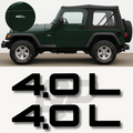 1997–2002 Jeep Wrangler & Cherokee XJ 4.0L Decal Engine Badge Set
