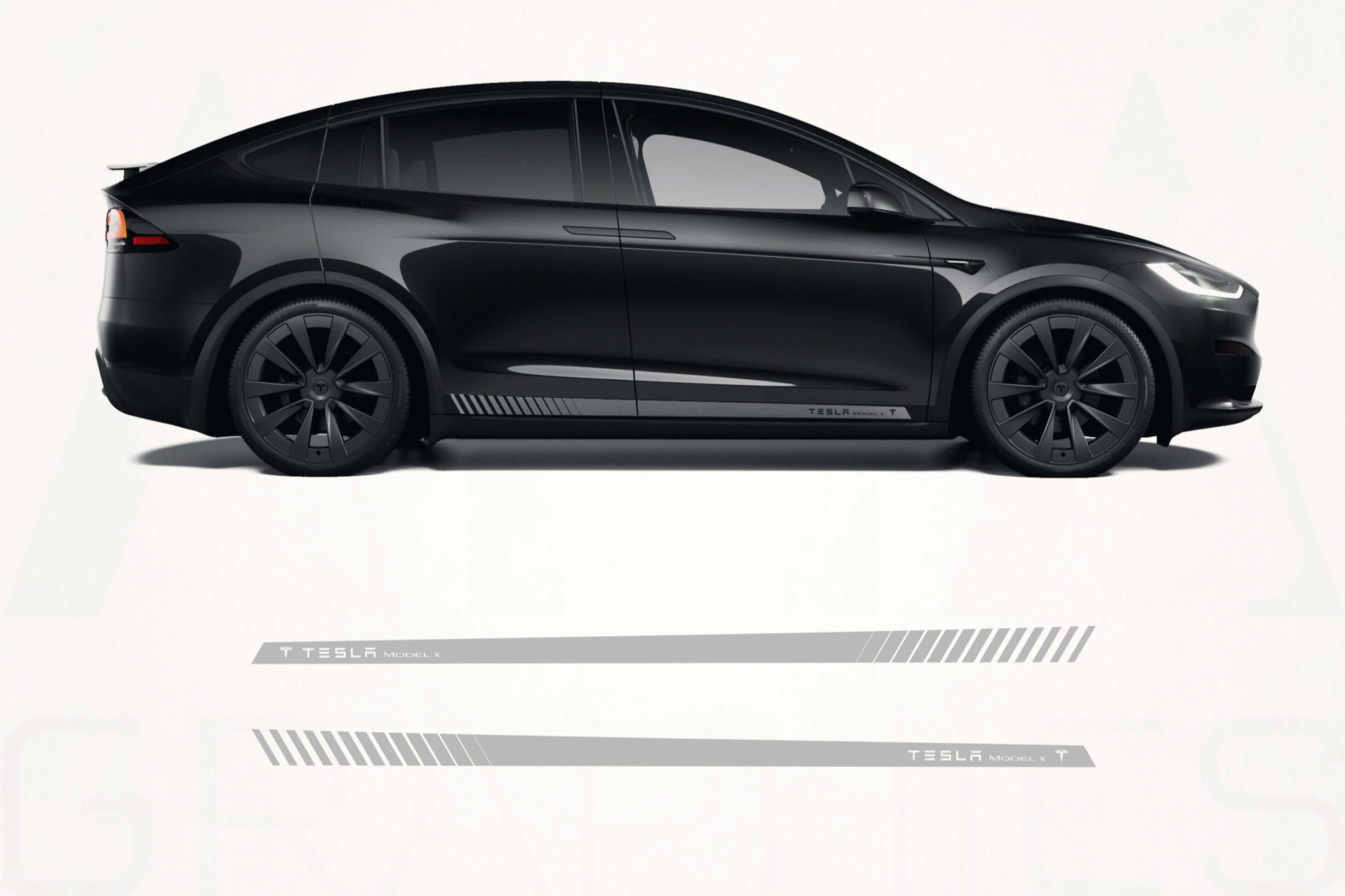 Tesla Model X Side Stripes Decal Kit (2016–2024) – SUV Rocker Panel Graphics