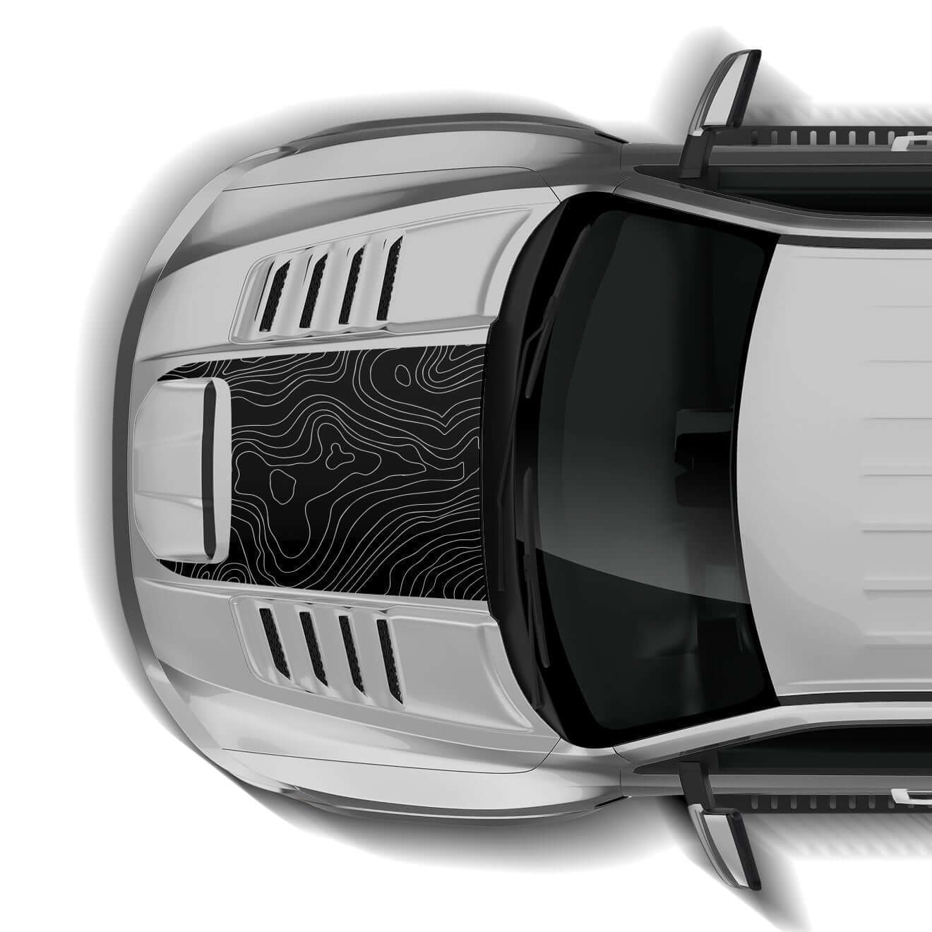 Topographic hood decals graphics compatible with Dodge Ram TRX