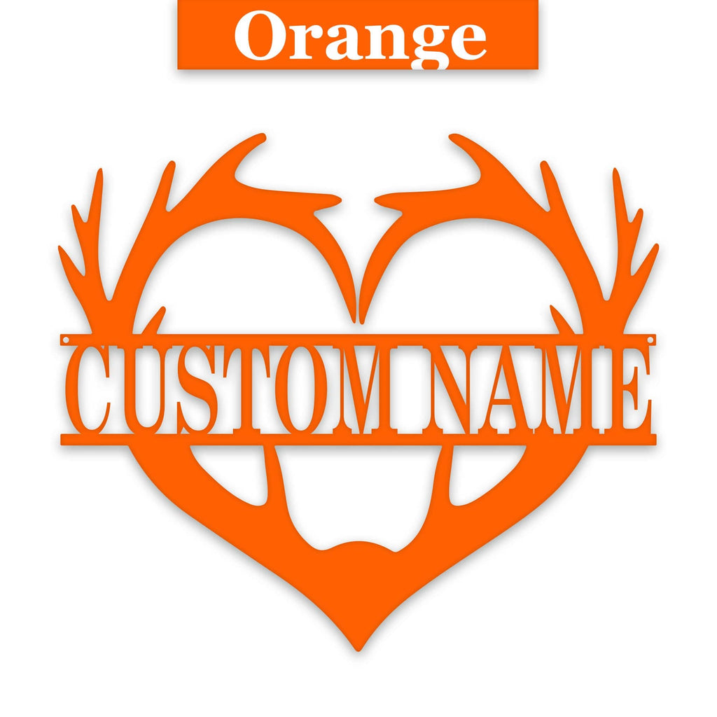 Antler Heart Custom Metal Sign