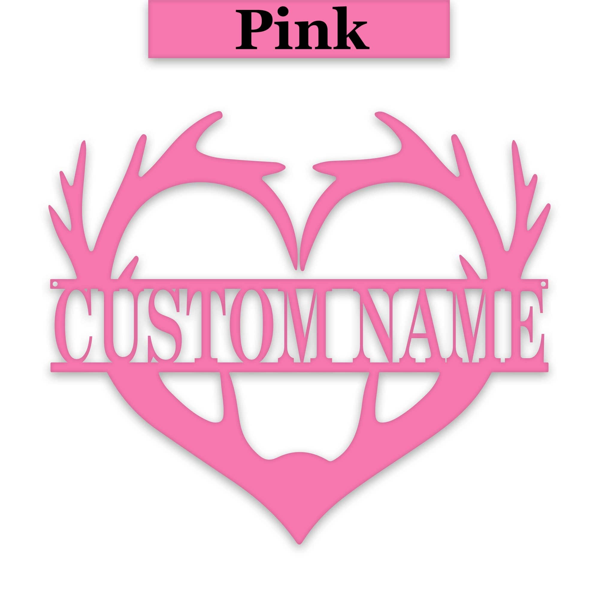 Antler Heart Custom Metal Sign