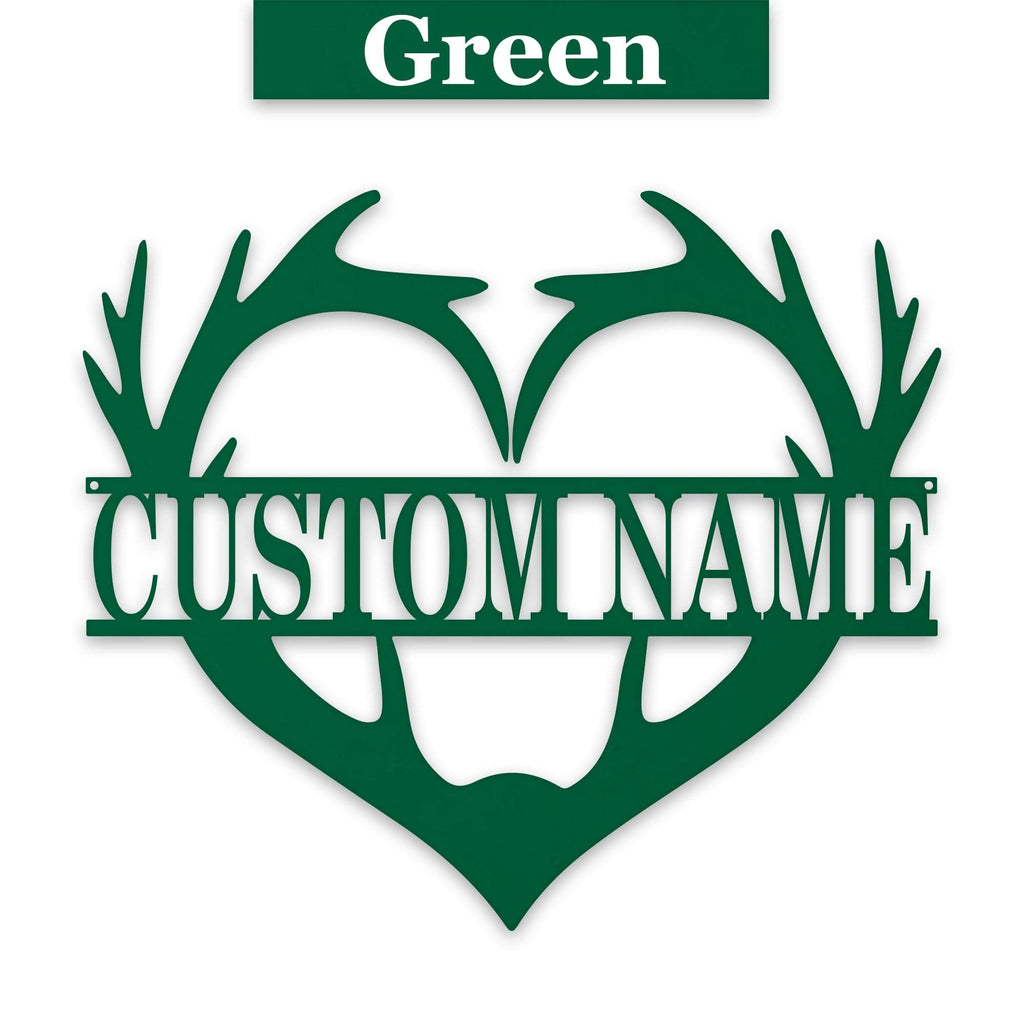 Antler Heart Custom Metal Sign
