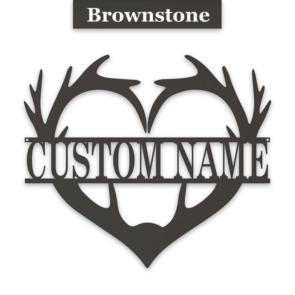 Antler Heart Custom Metal Sign