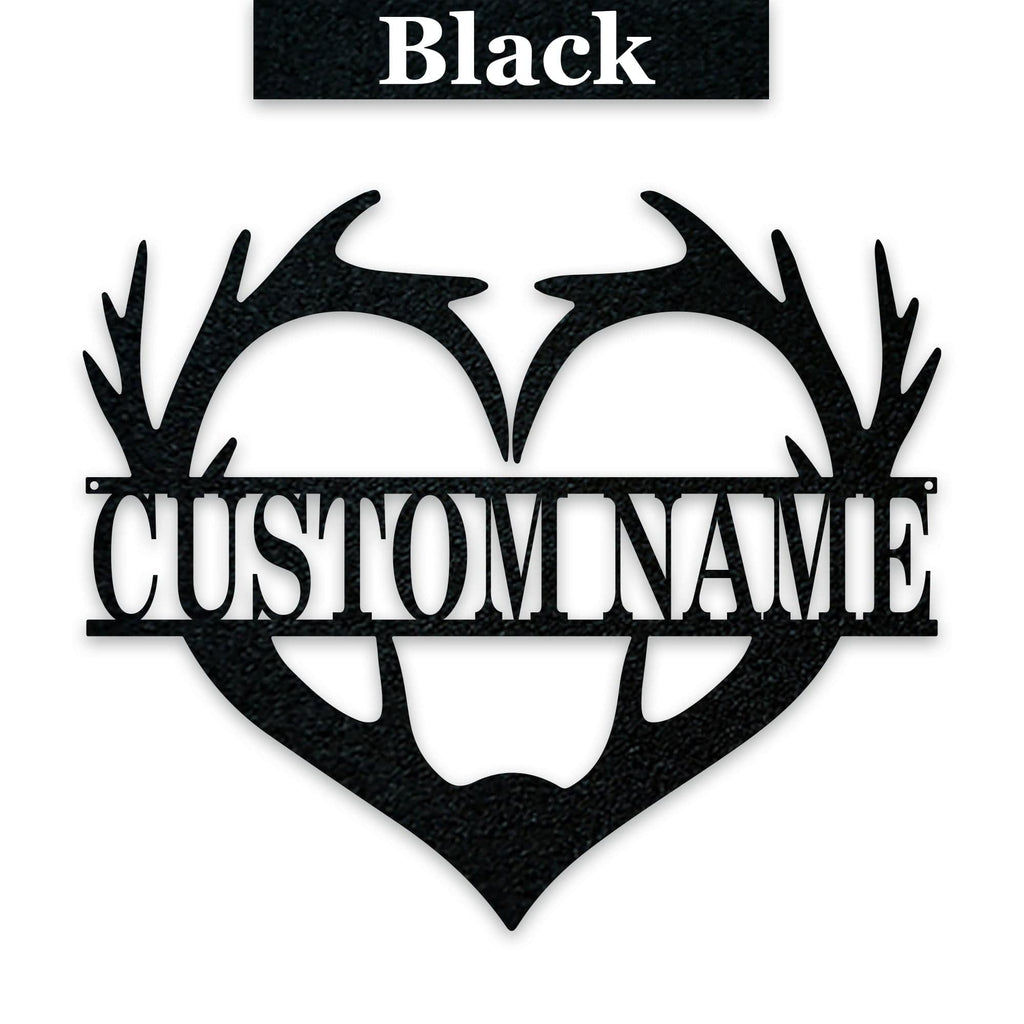 Antler Heart Custom Metal Sign