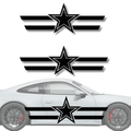Dallas Cowboys Racing Stripe Decal Set – Universal Fit Vinyl Sticker for Cars & Trucks