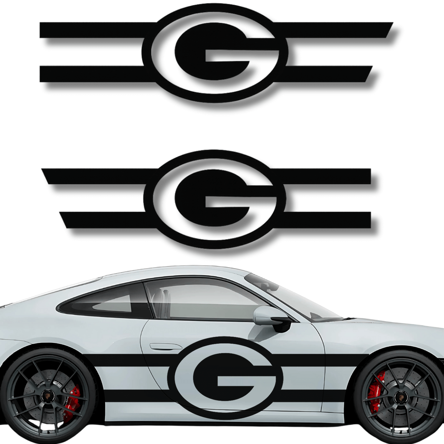 Green Bay Packers Racing Stripe Decal Set – Universal Fit Vinyl Sticker for Cars & Trucks