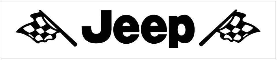 Jeep Windshield Decal with American Flags 3x19 | Premium Jeep Sticker