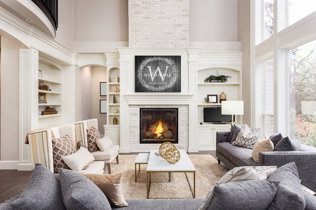 Last Name Sign - Custom Monogram Sign