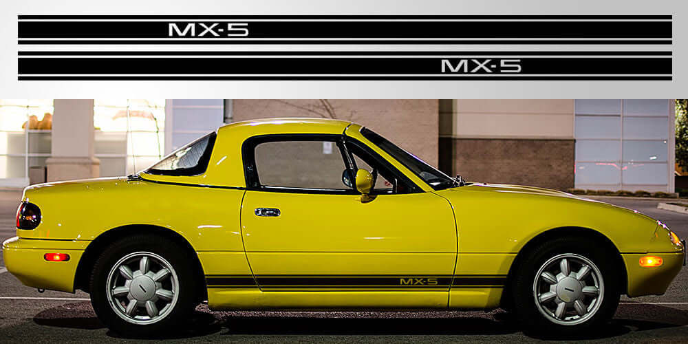 Mazda Miata MX-5 Triple Stripe Decal | NA NB NC First Gen Logo Premium Vinyl
