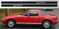 Mazda Miata MX-5 NC Checkered Door Stripe Decal | Gen 3 MX5 Logo Vinyl