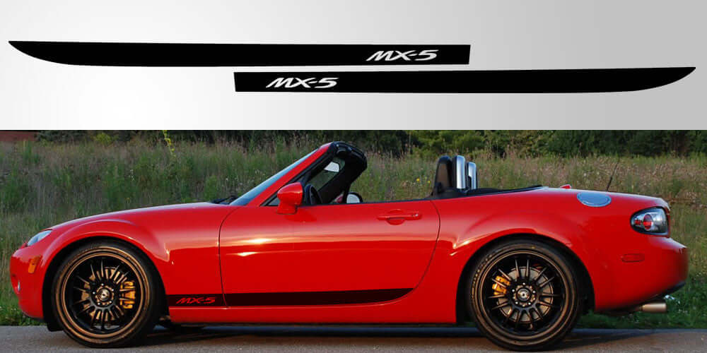 Mazda Miata MX-5 NC Door Stripe Decal | Gen 3 MX5 Logo Cutout Vinyl