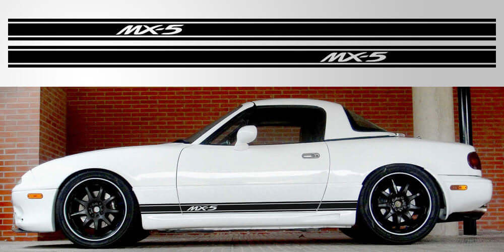 Mazda Miata MX-5 Double Stripe Decal | NA NB NC MX5 Cutout Vinyl