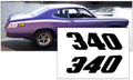 1971-74 Plymouth Duster Quarter Panel Decal Set - 340 Numeral